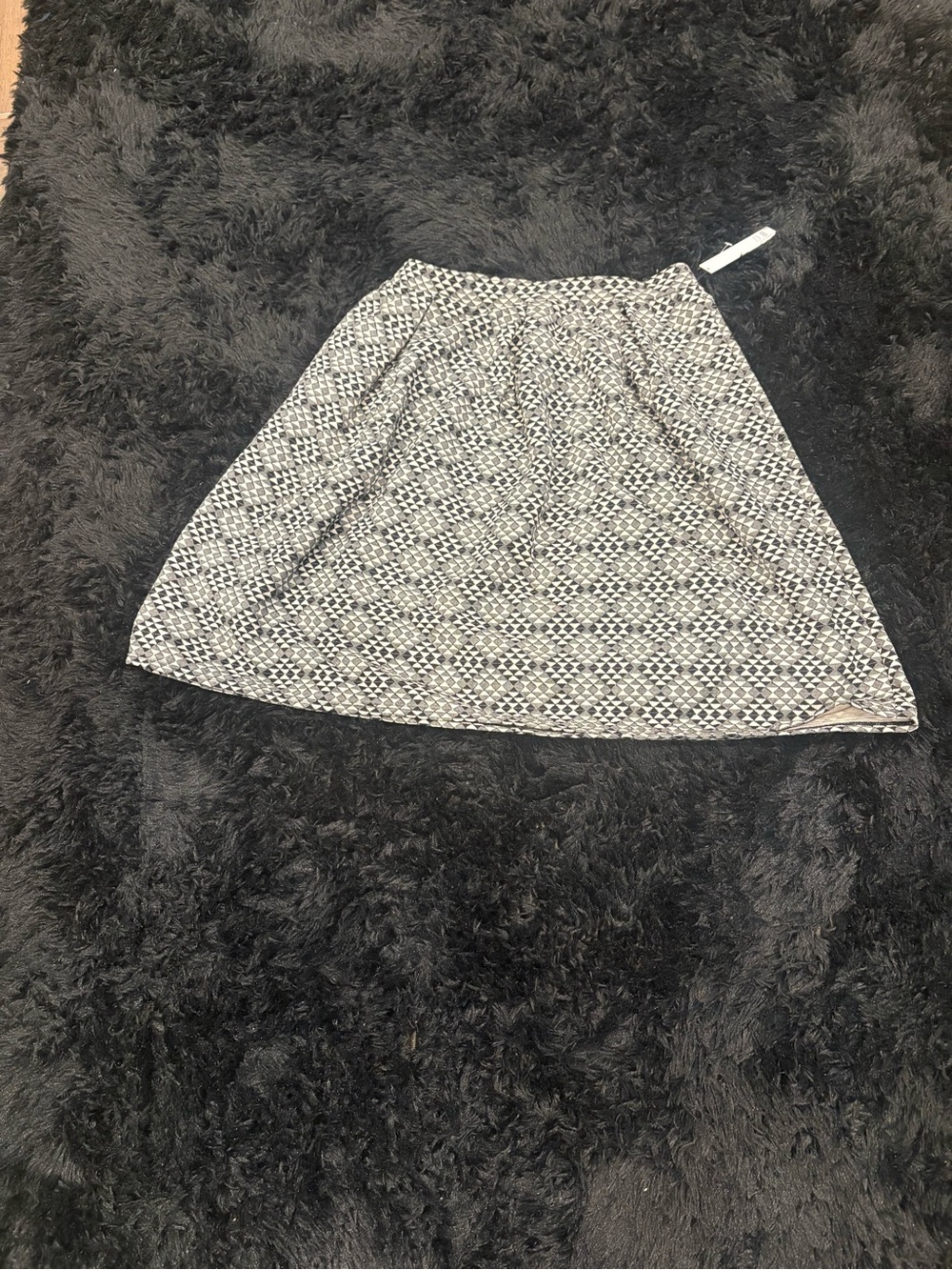Joe B Black and White Patterned A-Line Skirt